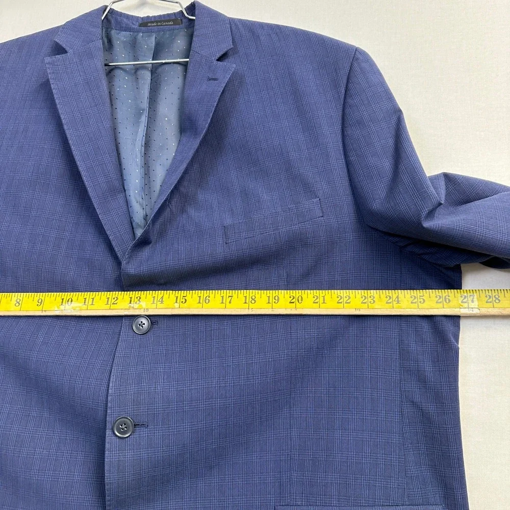 Collection by Michael Strahan Wool Blend Suit Blue Plaid Men's 56L - Picture 4 of 16
